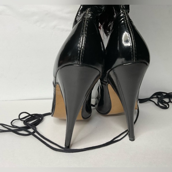 Patent leather Vintage high heel boots 46 - Picture 9 of 12